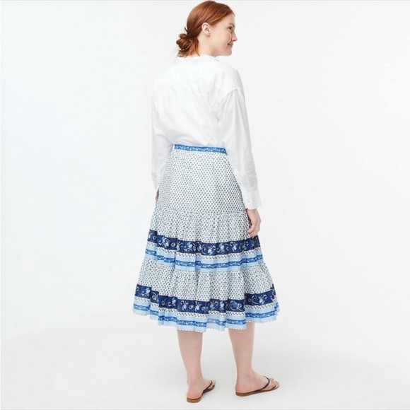 J. Crew Tiered Block Print Maxi Skirt 2X - Picture 14 of 15